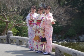 Kimonos on the bridge