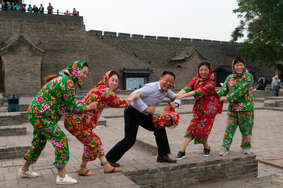Fun outside Pingyao city walls