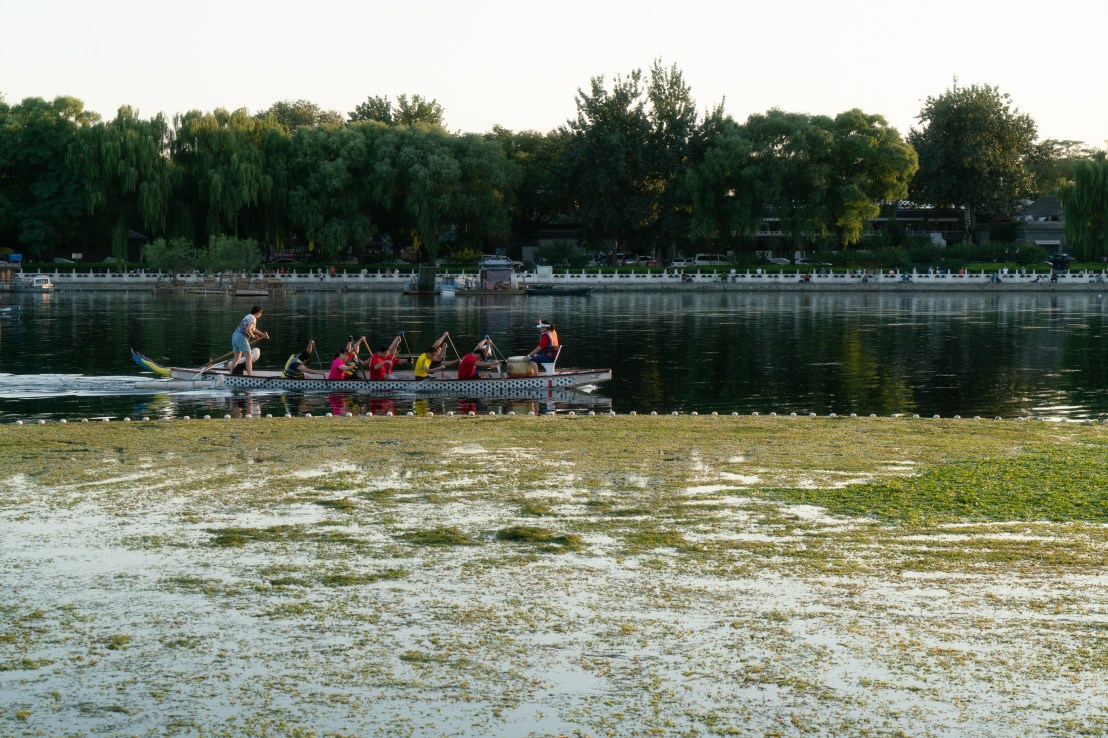 Houhai lake - training for rowing race