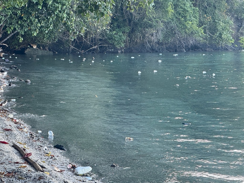Plastic in water at Sali Bay ©️ David Karlin