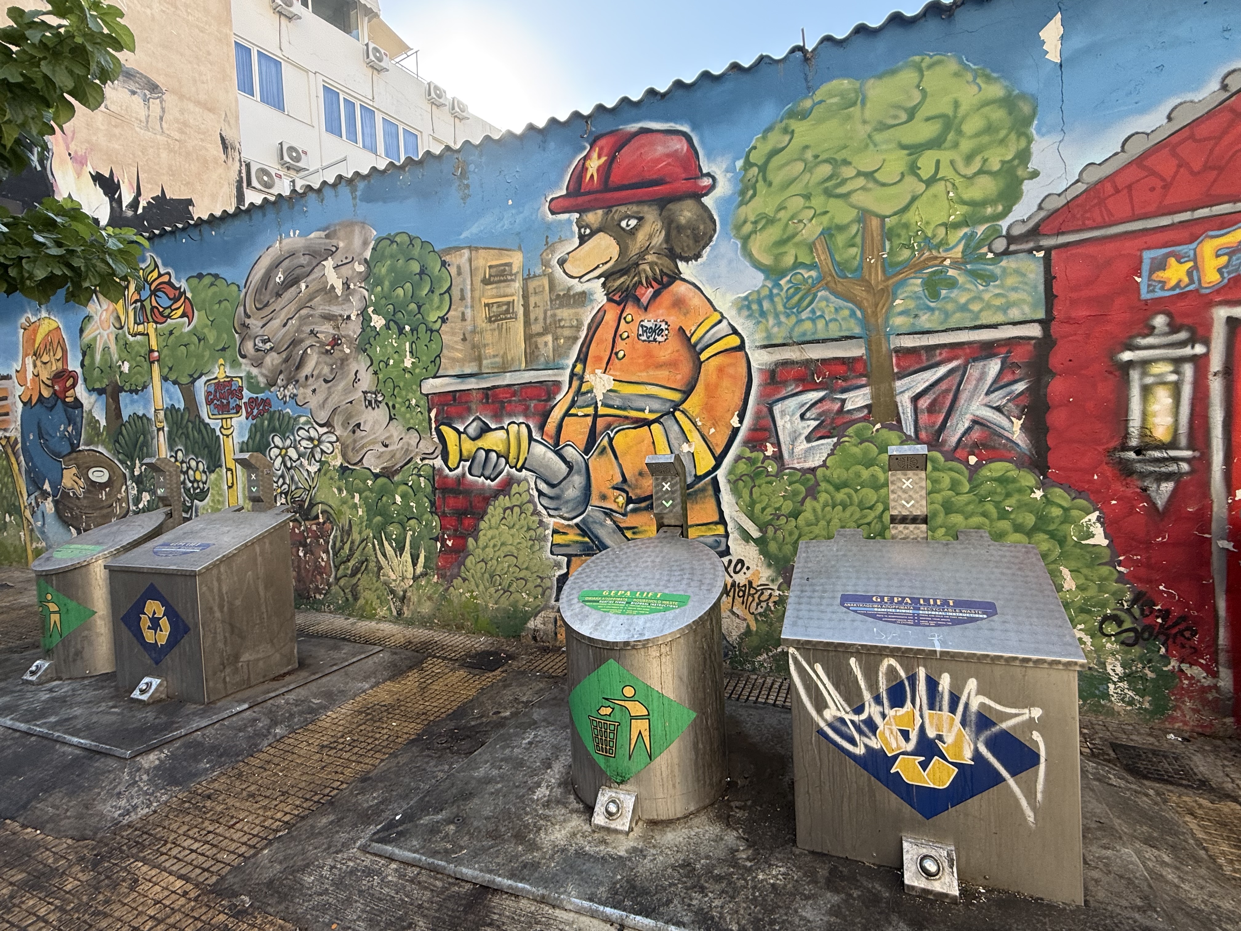 Psyrri Street art by fire station